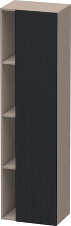 Hoge kast, DS1249R1643 deurdraairichting: rechts, front: Eiken zwart Mat, Decor, corpus: Basalt Mat, Decor