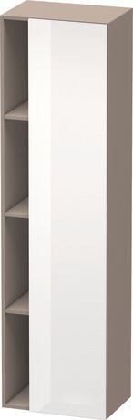 高浴柜, DS1249R2243 铰链位置: 右, 门板: 白色 高光, 饰面, 主体: 玄武岩色 哑光, 饰面