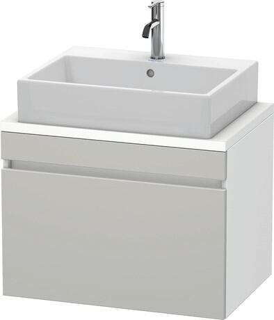 挂壁式浴柜台面, DS530100718 门板: 混凝土灰 哑光, 饰面, 主体: 白色 哑光, 饰面