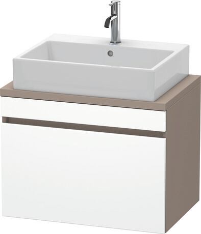 Meuble sous lavabo suspendu pour plan de toilette, DS530101843 Façade: Blanc mat, Décor, Caisson: Basalte mat, Décor