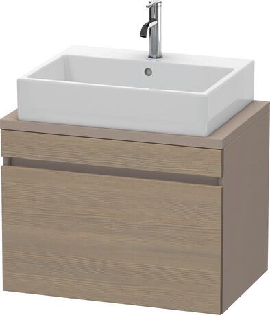 挂壁式浴柜台面, DS530103543 门板: 大地色橡木 哑光, 饰面, 主体: 玄武岩色 哑光, 饰面