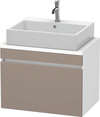 Meuble sous lavabo suspendu pour plan de toilette, DS530104318 Façade: Basalte mat, Décor, Caisson: Blanc mat, Décor