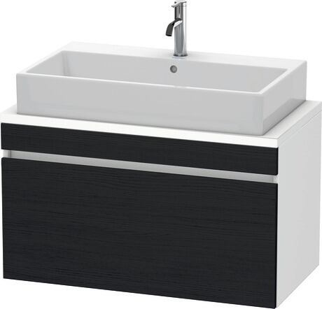ארון אמבטיה תלוי על הקיר, DS530301618 חזית: אלון שחור מאט, עיצוב, גוף: לבן מאט, עיצוב