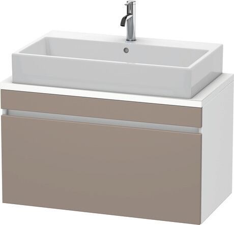 Meuble sous lavabo suspendu pour plan de toilette, DS530304318 Façade: Basalte mat, Décor, Caisson: Blanc mat, Décor