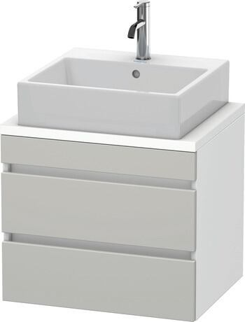 Console vanity unit wall-mounted, DS530500718 Front: Concrete grey Matt, Decor, Corpus: White Matt, Decor