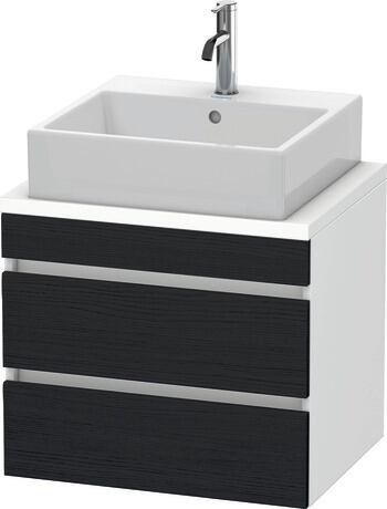 Console vanity unit wall-mounted, DS530501618 Front: Black oak Matt, Decor, Corpus: White Matt, Decor