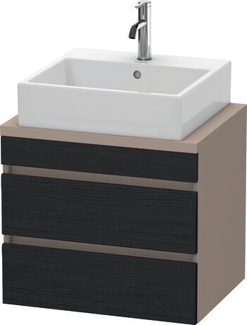 Console vanity unit wall-mounted, DS530501643 Front: Black oak Matt, Decor, Corpus: Basalte Matt, Decor