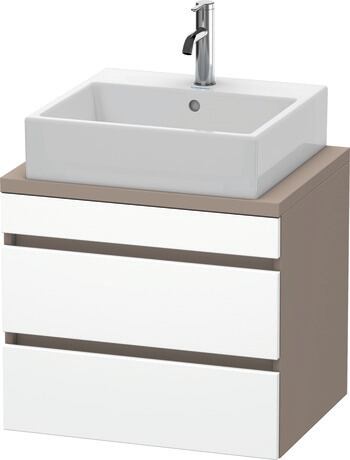 Mueble bajo lavabo para encimera, DS530501843 Frente: Blanco Mate, Decoración, Cuerpo: Basalto Mate, Decoración
