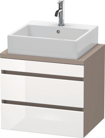 Console vanity unit wall-mounted, DS530502243 Front: White High Gloss, Decor, Corpus: Basalte Matt, Decor