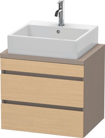 Mueble bajo lavabo para encimera, DS530503043 Frente: Roble natural Mate, Decoración, Cuerpo: Basalto Mate, Decoración