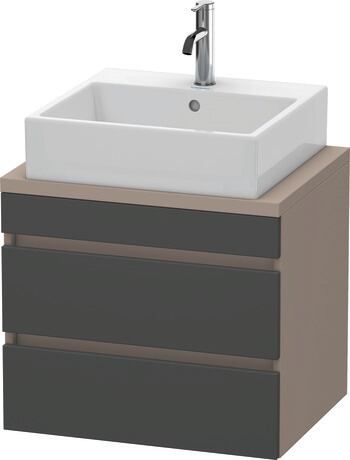 Console vanity unit wall-mounted, DS530504943 Front: Graphite Matt, Decor, Corpus: Basalte Matt, Decor