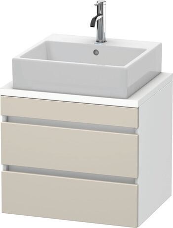 Console vanity unit wall-mounted, DS530509118 Front: taupe Matt, Decor, Corpus: White Matt, Decor
