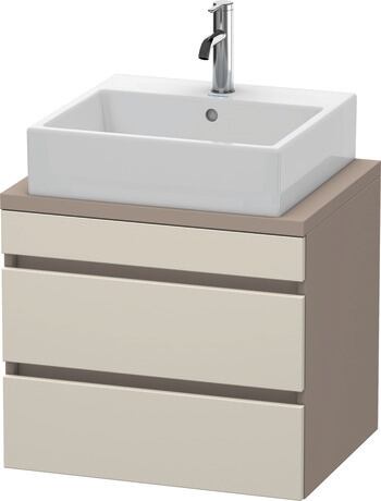 Console vanity unit wall-mounted, DS530509143 Front: taupe Matt, Decor, Corpus: Basalte Matt, Decor