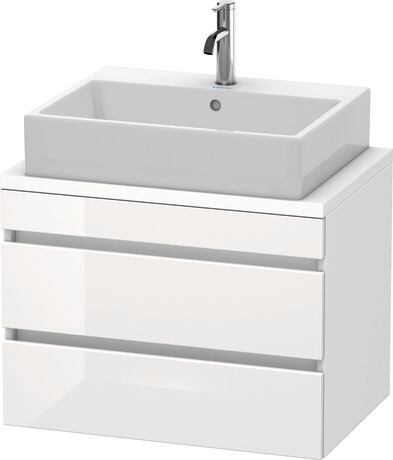 Mueble bajo lavabo para encimera, DS530602218 Frente: Blanco Brillante, Decoración, Cuerpo: Blanco Mate, Decoración