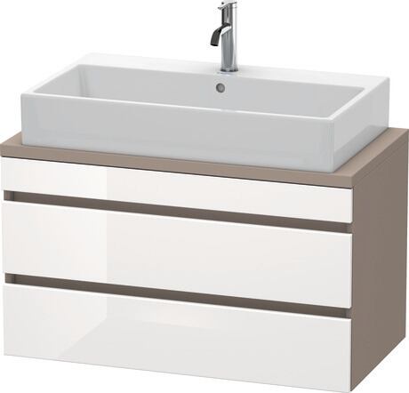 Mueble bajo lavabo para encimera, DS530802243 Frente: Blanco Brillante, Decoración, Cuerpo: Basalto Mate, Decoración