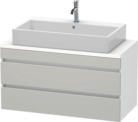 Console vanity unit wall-mounted, DS530900718 Front: Concrete grey Matt, Decor, Corpus: White Matt, Decor