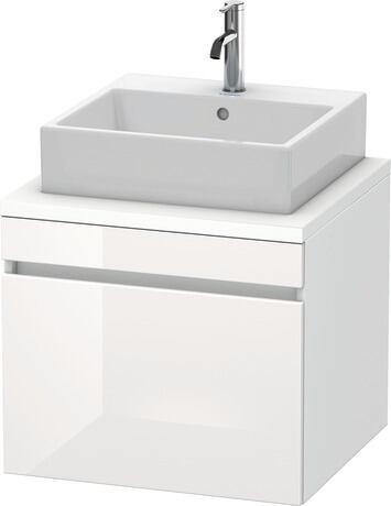 Mueble bajo lavabo para encimera, DS531002218 Frente: Blanco Brillante, Decoración, Cuerpo: Blanco Mate, Decoración