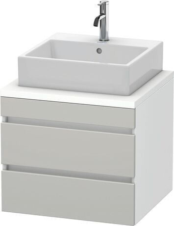 Console vanity unit wall-mounted, DS531500718 Front: Concrete grey Matt, Decor, Corpus: White Matt, Decor