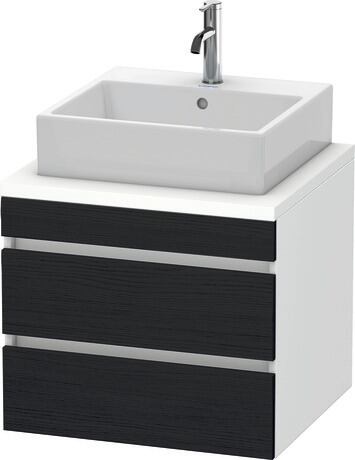 Console vanity unit wall-mounted, DS531501618 Front: Black oak Matt, Decor, Corpus: White Matt, Decor