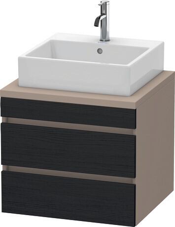 Console vanity unit wall-mounted, DS531501643 Front: Black oak Matt, Decor, Corpus: Basalte Matt, Decor
