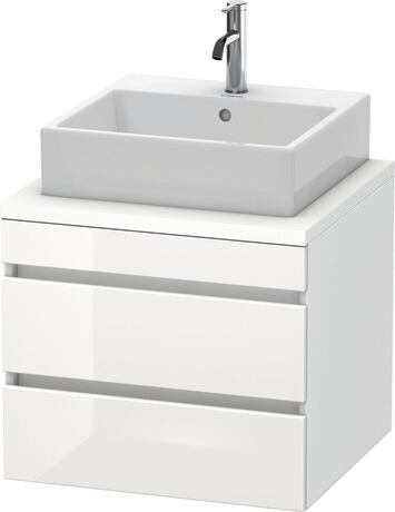 Mueble bajo lavabo para encimera, DS531502218 Frente: Blanco Brillante, Decoración, Cuerpo: Blanco Mate, Decoración