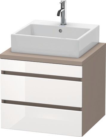 Mueble bajo lavabo para encimera, DS531502243 Frente: Blanco Brillante, Decoración, Cuerpo: Basalto Mate, Decoración