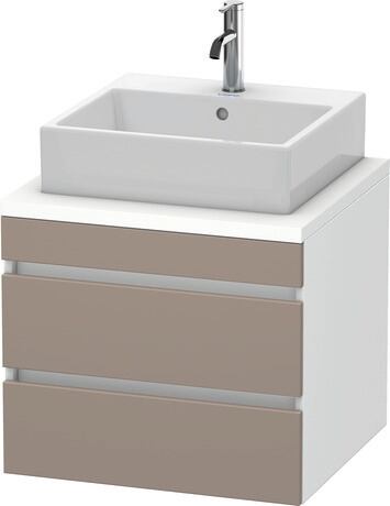 Console vanity unit wall-mounted, DS531504318 Front: Basalte Matt, Decor, Corpus: White Matt, Decor