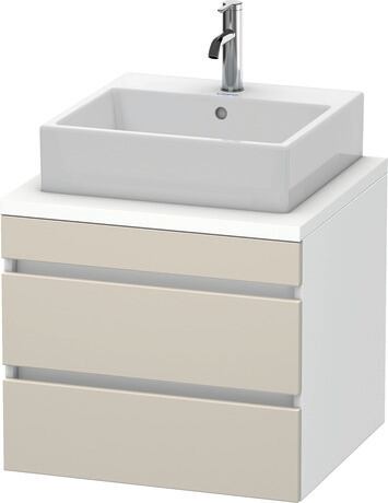 Console vanity unit wall-mounted, DS531509118 Front: taupe Matt, Decor, Corpus: White Matt, Decor