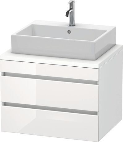 Mueble bajo lavabo para encimera, DS531602218 Frente: Blanco Brillante, Decoración, Cuerpo: Blanco Mate, Decoración