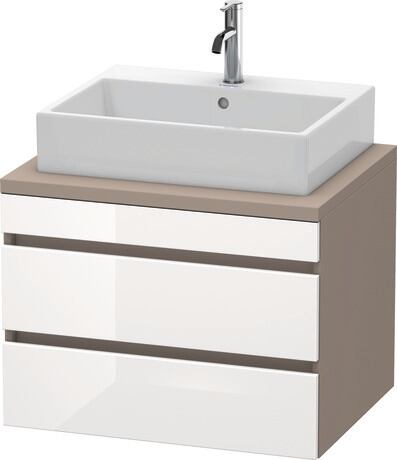 Mueble bajo lavabo para encimera, DS531602243 Frente: Blanco Brillante, Decoración, Cuerpo: Basalto Mate, Decoración
