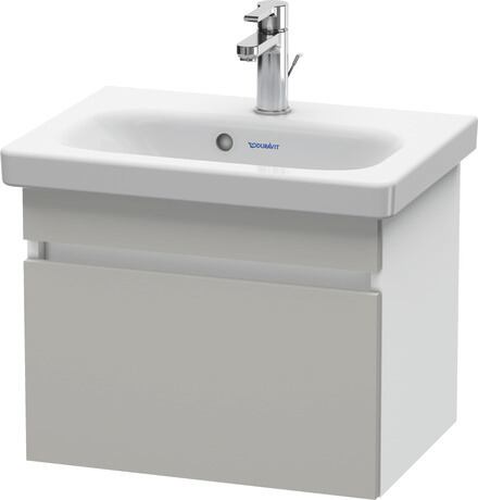ארון אמבטיה תלוי על הקיר, DS630300718 חזית: אפור בטון מאט, עיצוב, גוף: לבן מאט, עיצוב