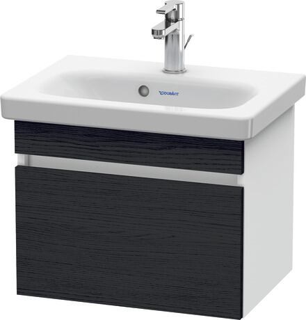 ארון אמבטיה תלוי על הקיר, DS630301618 חזית: אלון שחור מאט, עיצוב, גוף: לבן מאט, עיצוב
