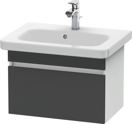 挂壁式浴柜, DS637904918 门板: 石墨黑色 哑光, 饰面, 主体: 白色 哑光, 饰面