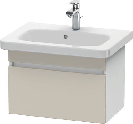 挂壁式浴柜, DS637909118 门板: 灰褐色 哑光, 饰面, 主体: 白色 哑光, 饰面