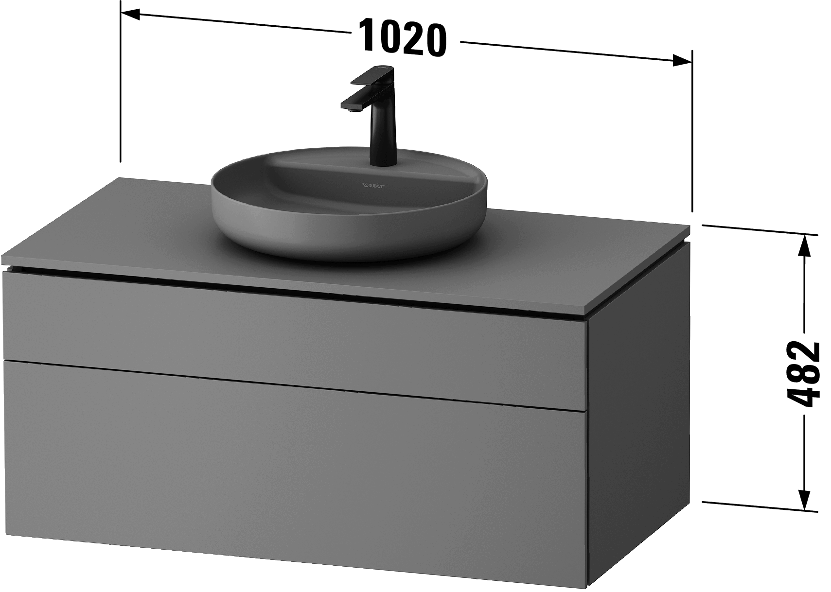 Console vanity unit wall-mounted, VT4881