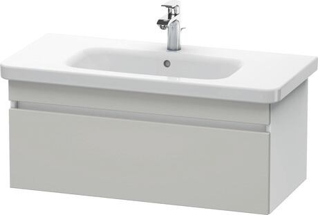 Meuble sous lavabo suspendu, DS638200718 Façade: Gris béton mat, Décor, Caisson: Blanc mat, Décor