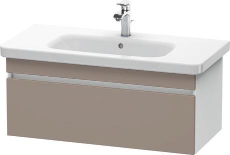 Meuble sous lavabo suspendu, DS638204318 Façade: Basalte mat, Décor, Caisson: Blanc mat, Décor