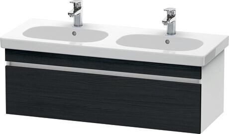 ארון אמבטיה תלוי על הקיר, DS638601618 חזית: אלון שחור מאט, עיצוב, גוף: לבן מאט, עיצוב