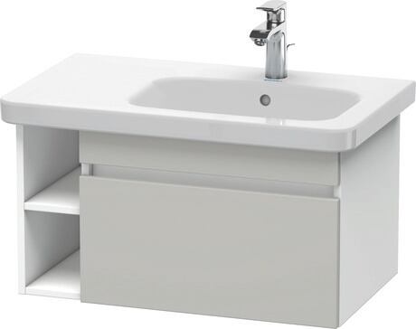挂壁式浴柜, DS639300718 门板: 混凝土灰 哑光, 饰面, 主体: 白色 哑光, 饰面