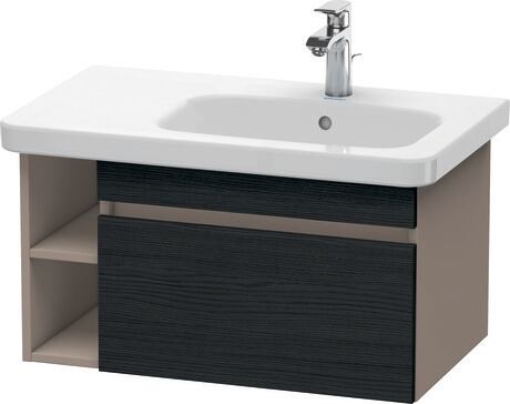 挂壁式浴柜, DS639301643 门板: 黑色橡木 哑光, 饰面, 主体: 玄武岩色 哑光, 饰面