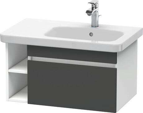 ארון אמבטיה תלוי על הקיר, DS639304918 חזית: גרפיט מאט, עיצוב, גוף: לבן מאט, עיצוב