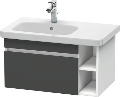 Meuble sous lavabo suspendu, DS639404918 Façade: Graphite mat, Décor, Caisson: Blanc mat, Décor