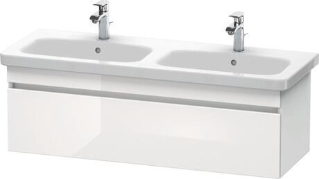 Meuble sous lavabo suspendu, DS639802218 Façade: Blanc brillant, Décor, Caisson: Blanc mat, Décor