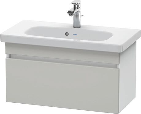 Meuble sous lavabo suspendu, DS639900718 Façade: Gris béton mat, Décor, Caisson: Blanc mat, Décor