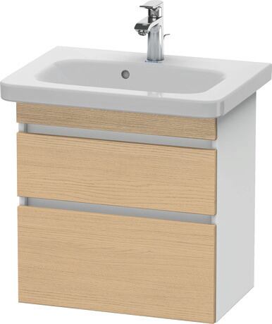 挂壁式浴柜, DS647903018 门板: 天然橡木 哑光, 饰面, 主体: 白色 哑光, 饰面