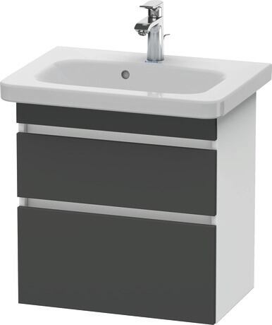挂壁式浴柜, DS647904918 门板: 石墨黑色 哑光, 饰面, 主体: 白色 哑光, 饰面