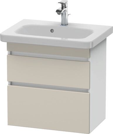 挂壁式浴柜, DS647909118 门板: 灰褐色 哑光, 饰面, 主体: 白色 哑光, 饰面