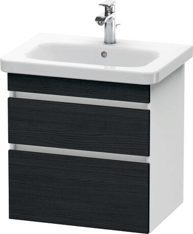 挂壁式浴柜, DS648001618 门板: 黑色橡木 哑光, 饰面, 主体: 白色 哑光, 饰面