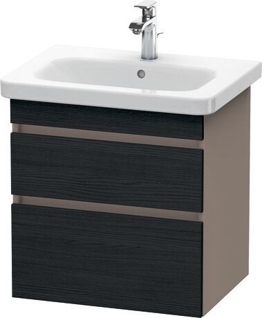 挂壁式浴柜, DS648001643 门板: 黑色橡木 哑光, 饰面, 主体: 玄武岩色 哑光, 饰面
