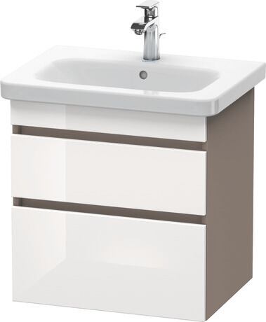 挂壁式浴柜, DS648002243 门板: 白色 高光, 饰面, 主体: 玄武岩色 哑光, 饰面